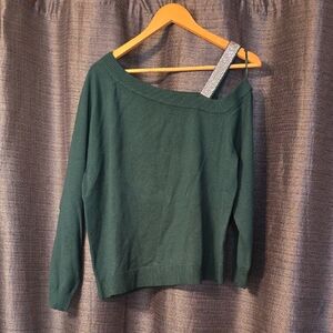 Jessica Simpson Off-Shoulder Forest Green Sweater